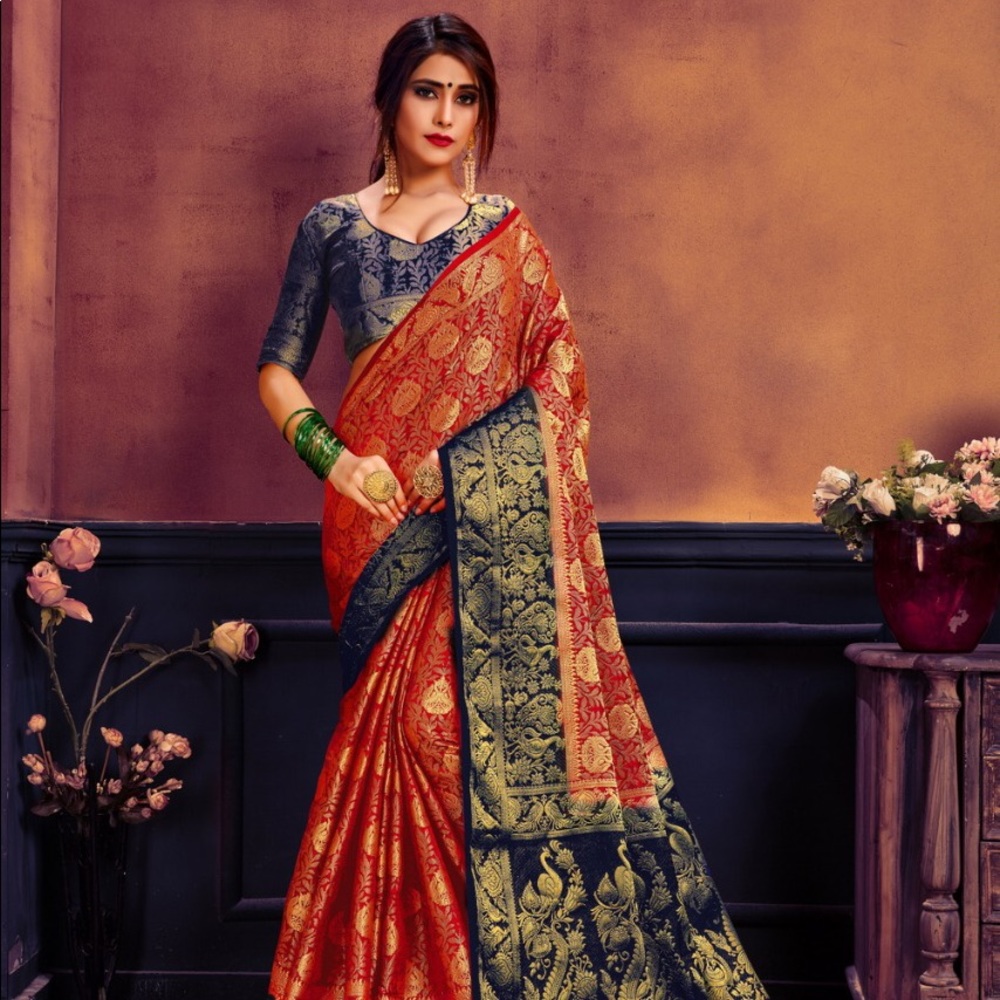 Fabric Details Art silk Cotton&Zari Jacquard Work